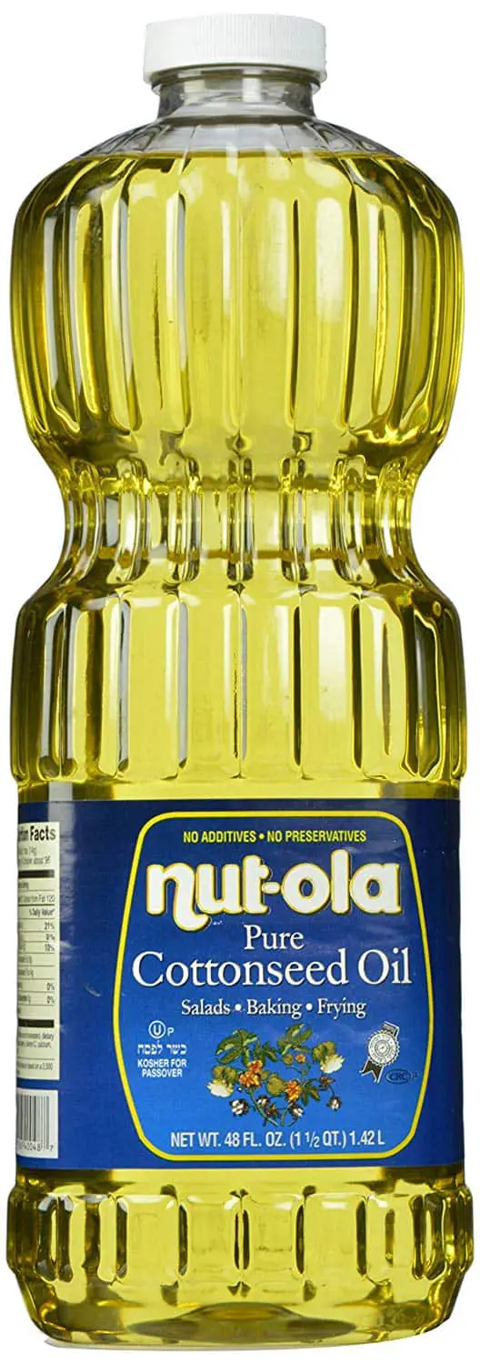 A bottle of Nut ola cottonseed oil
