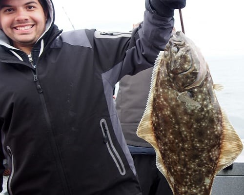 man with a halibut