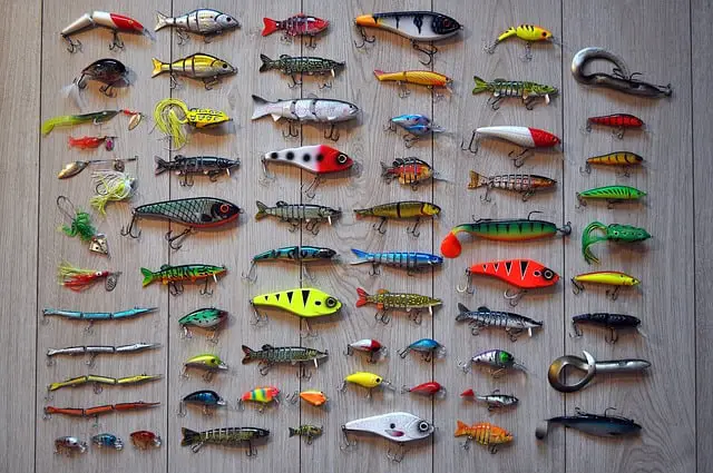 fishing lures in different fish designs