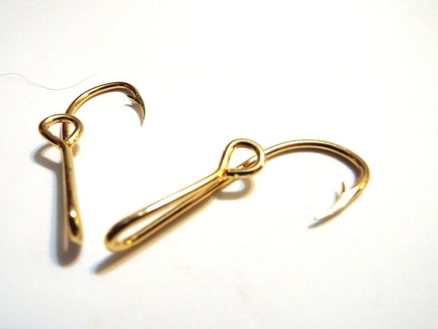 two barbed fish hook